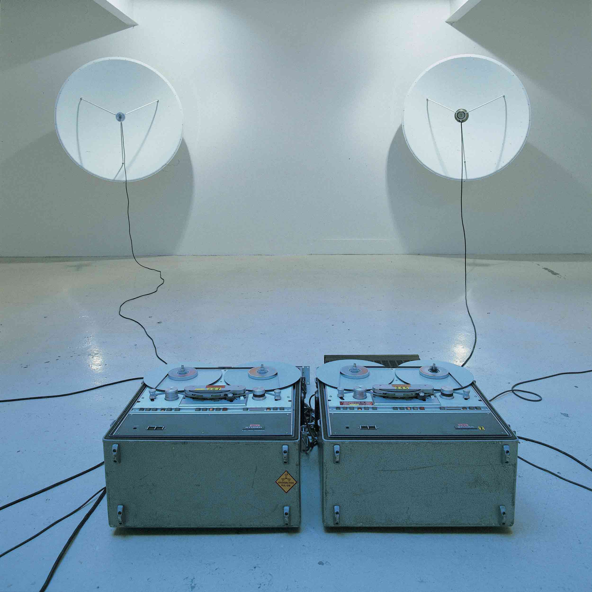 Feedback Installation: close-up of tape recorders