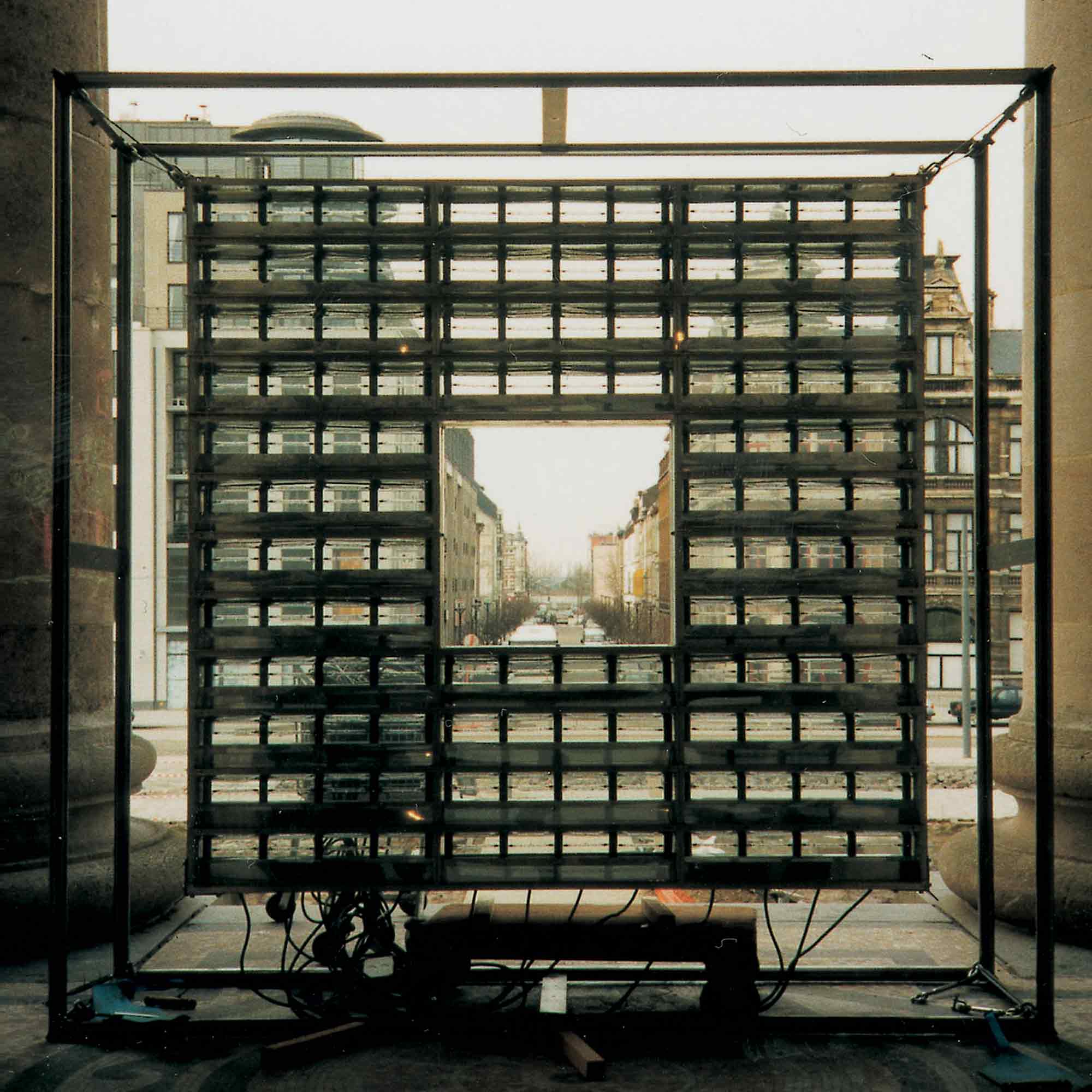 Ambient City 99 Radio Project: front view of artwork with street in background