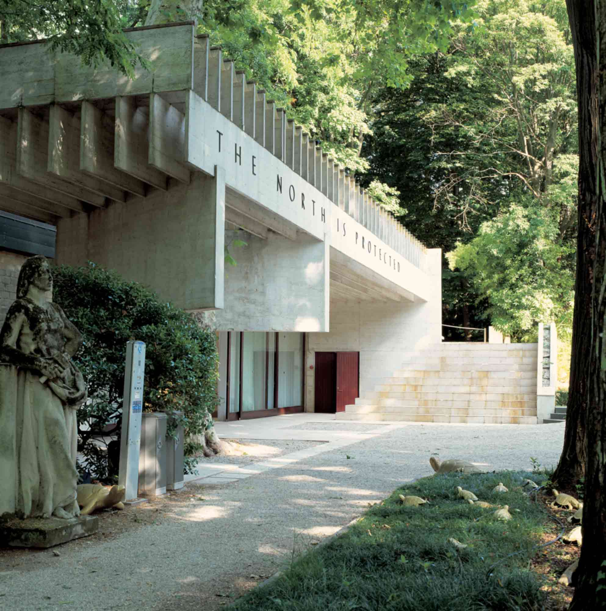 The North Is Protected: perspective side view on pavilion buidling