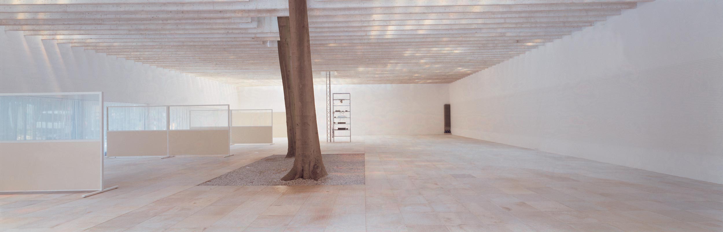 The Nordic Pavillion: panorama of exhibition space at daytime