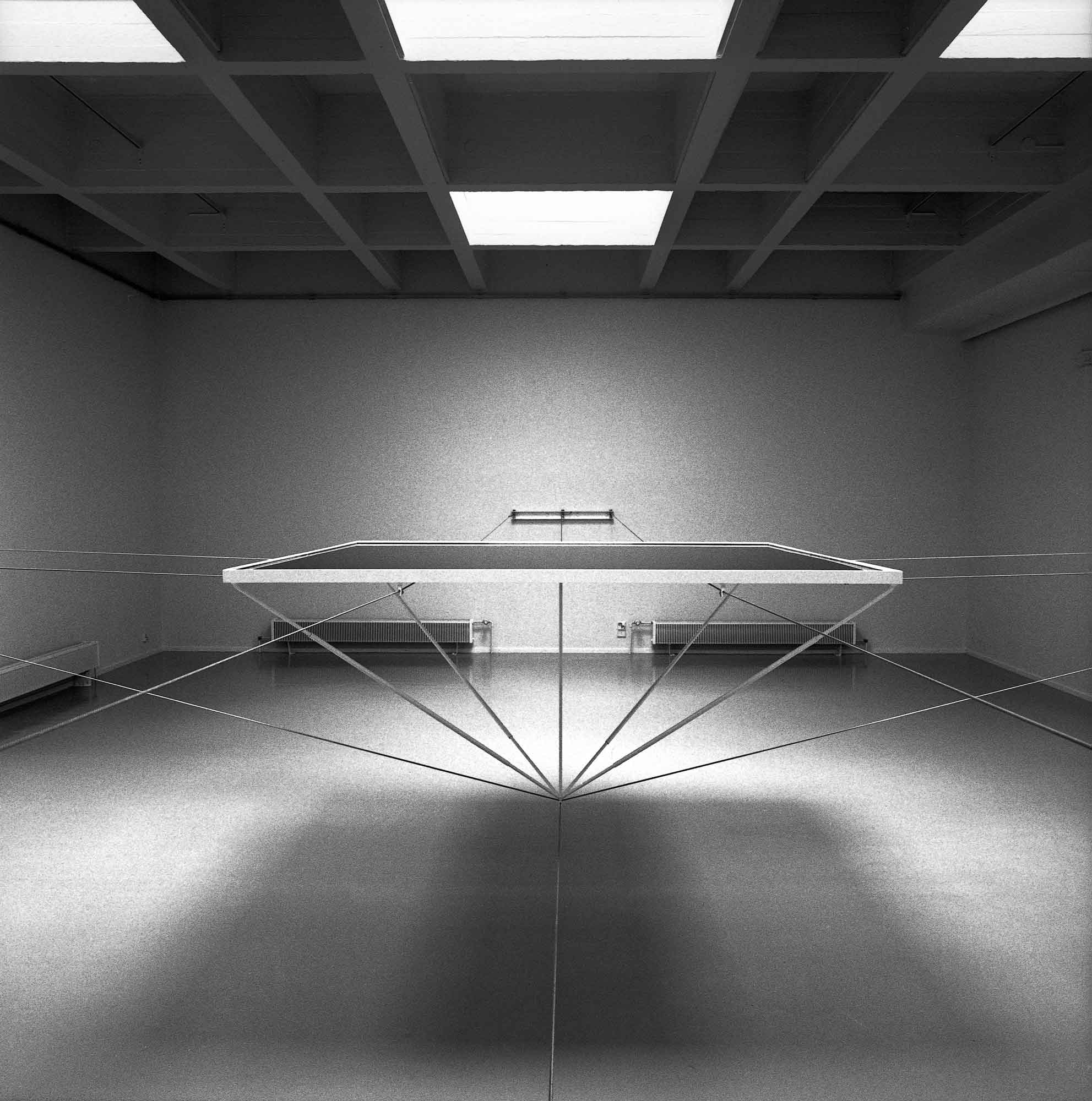 Untitled Oil Installation: front view black and white