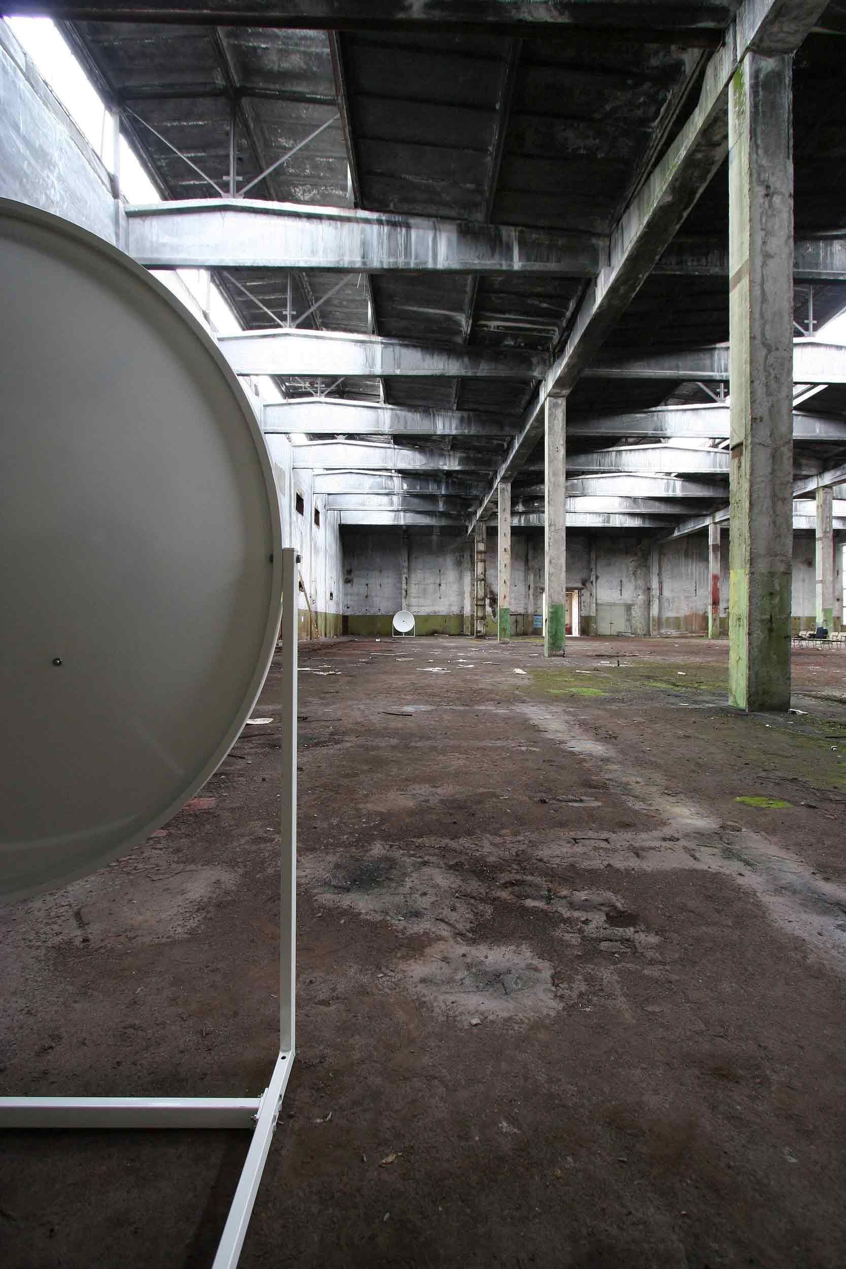 Outdoor Sound Installation: view from one dish to the other