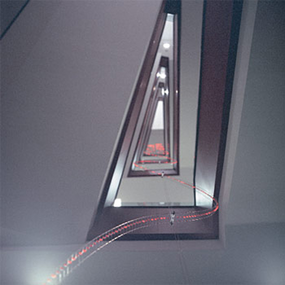 Vertical LED Installation: staircase from below