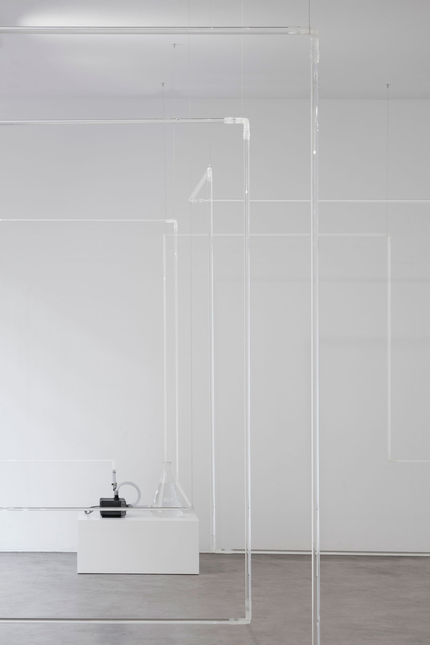 Imminence: close-up of installation with water pump on pedestal