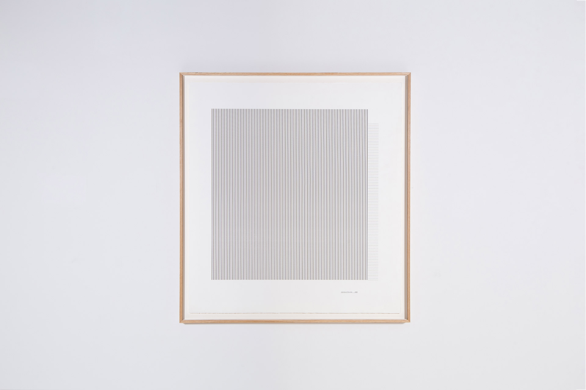 Moiré pattern print of straight vertical black lines
